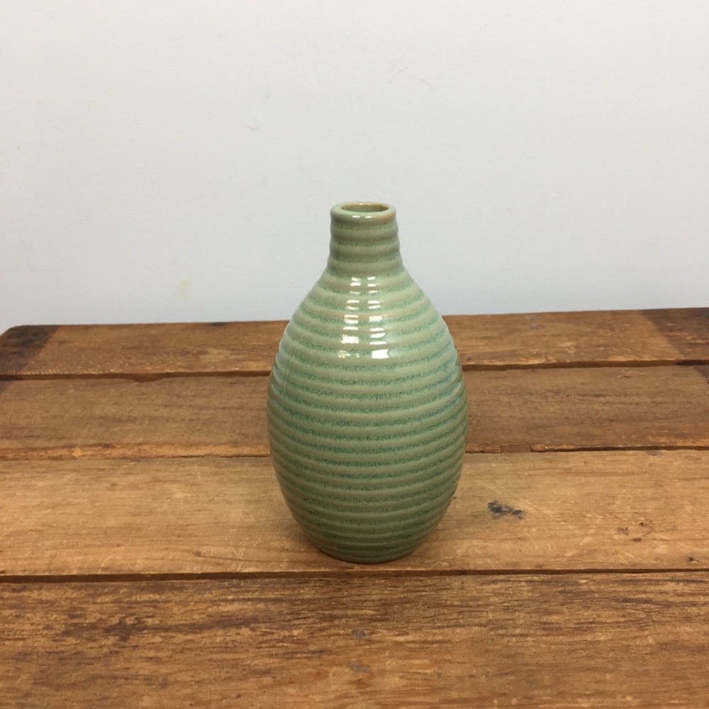 MCM Green Ombre Coiled Gourd Pottery Vase - Picture 1 of 9